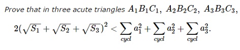 Area Inequality in Three Triangles