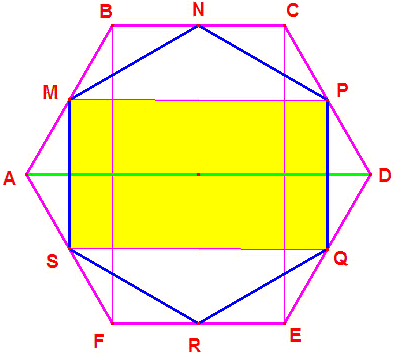 regular hexagon with midpoints of successive sides joined. #4