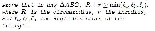 An Inequality in Triangle with the Circumradius, Inradius and Angle Bisectors