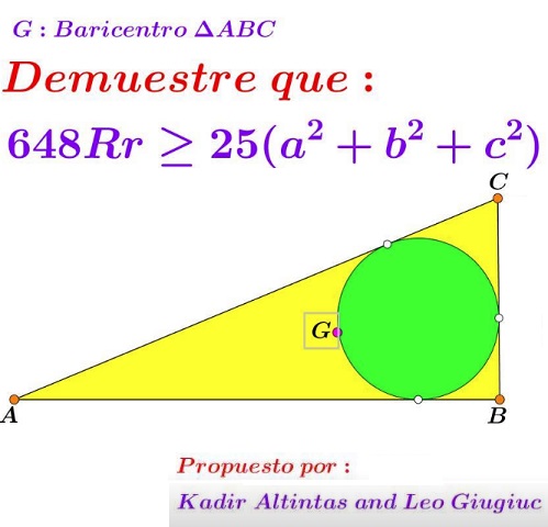 Centroid  on the Incircle in Right Triangle, source