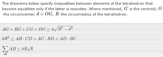 inequality characterization of isosceles tetrahedra