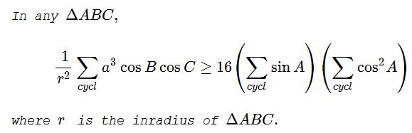 inequality in triangle X