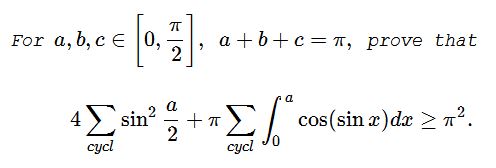 An Inequality in Triangle, with Integrals