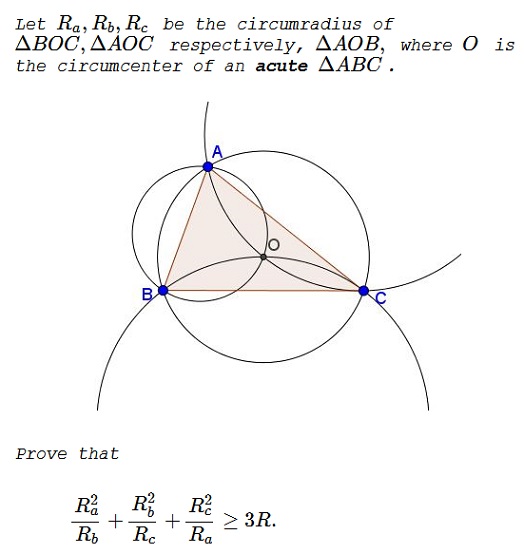 inequality in triangle with many circumradii