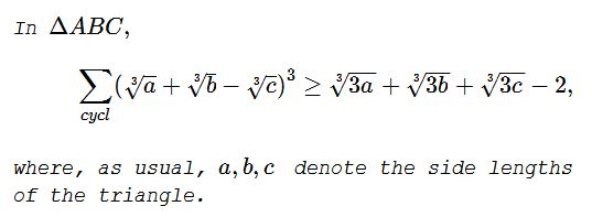 Inequality with Cubes and Cube Roots