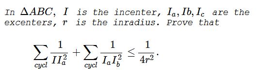 An Inequality with Inradius and Excenters - problem
