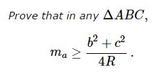 An Inequality in Triangle with Medians, Sides and Circumradius