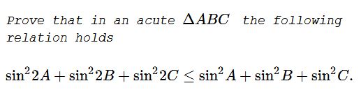 An Inequality with Sines