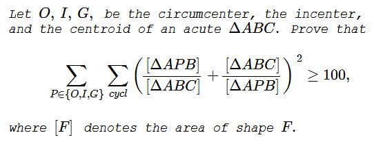 An inequality with Three Points - problem