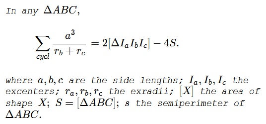 Mehmet Sahin's Identity in Triangle