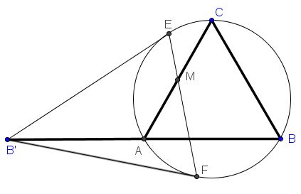 Problem 1 in equilateral triangle with one side extanded