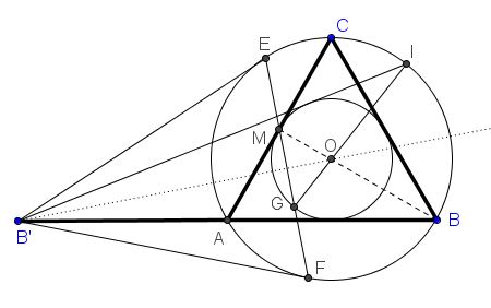 Problem 2 in equilateral triangle with one side extanded, solution