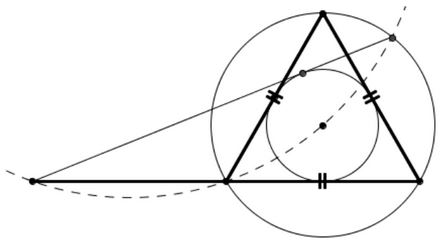 Problem 3 in equilateral triangle with one side extanded