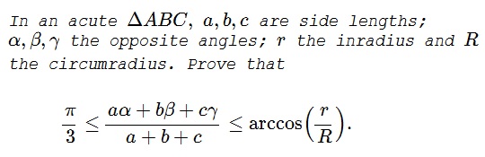 Lorian Saceanu's Sides And Angles Inequality, problem
