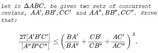 An Inequality with Two Sets of Cevians  - problem